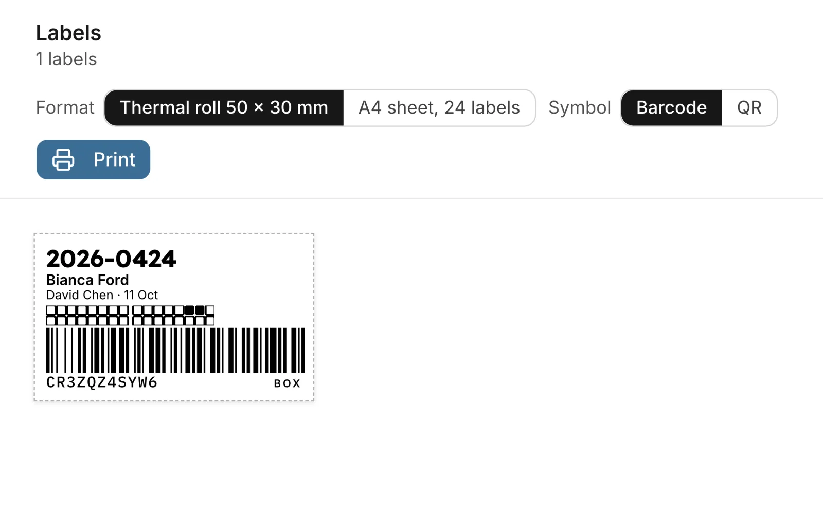 Labels and scanning