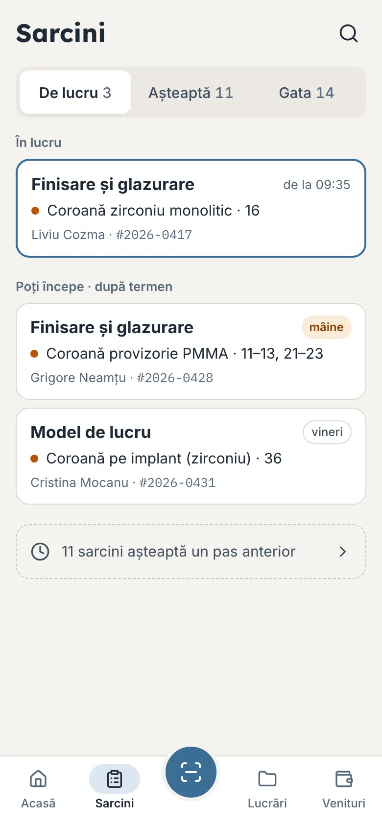Sarcinile tehnicianului, grupate pe ce are de făcut acum.